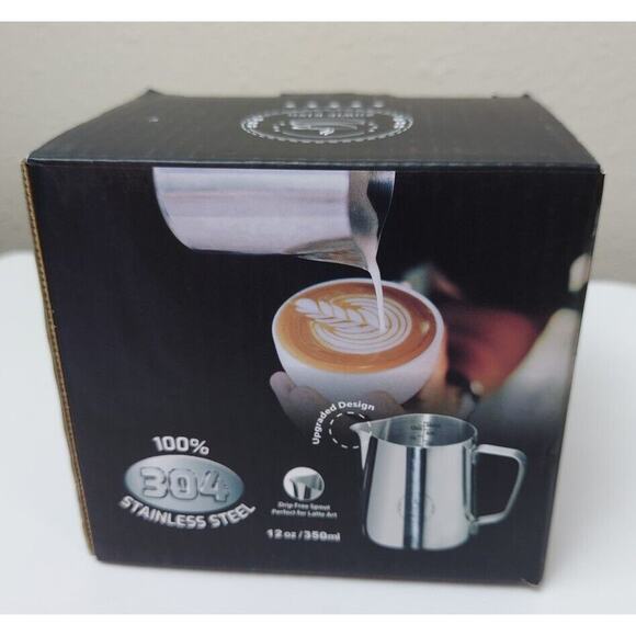 Milk Frothing Pitcher 100% Stainless Steel Latte Art Zo Wie King 12oz 350ml - Picture 4 of 4